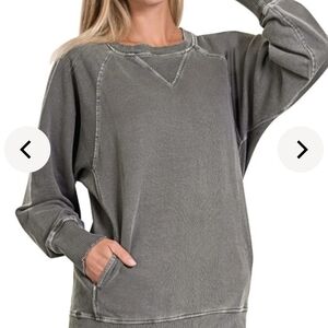 Zenana Outfitters Olive Green Pullover